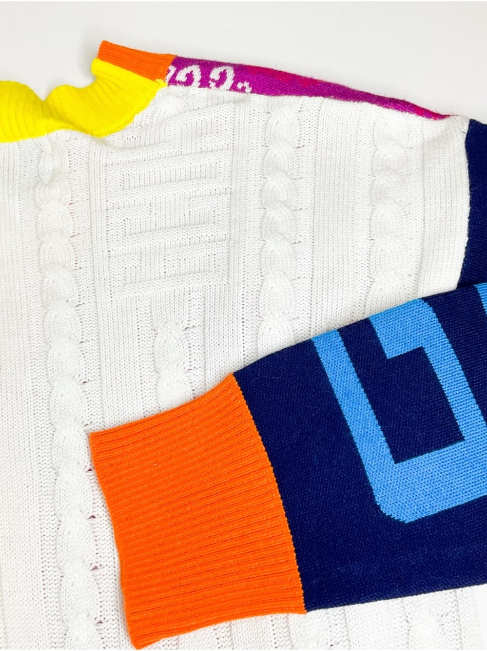 Patchwork Colourblock Cardigan Multicolour Button Front Knit - Picture 9 of 12